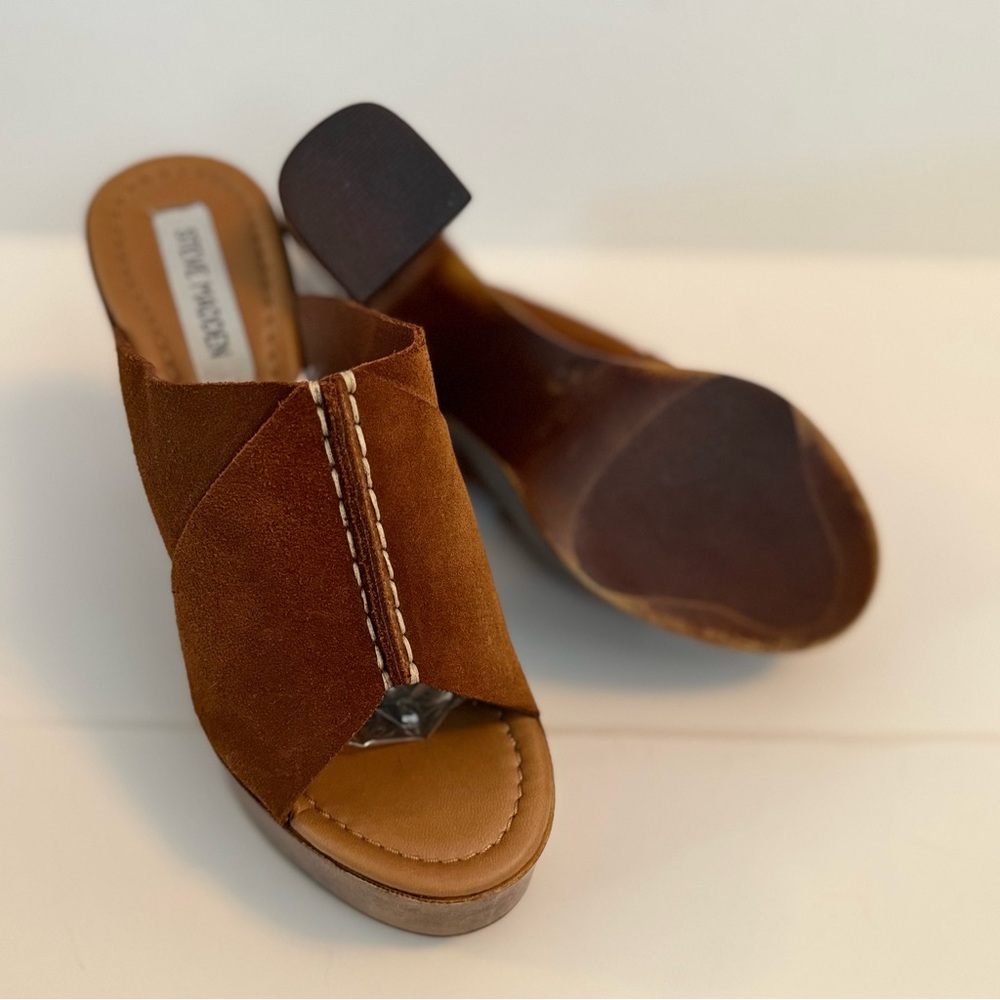Steve Madden Brown Platform Mules - Picture 8 of 13